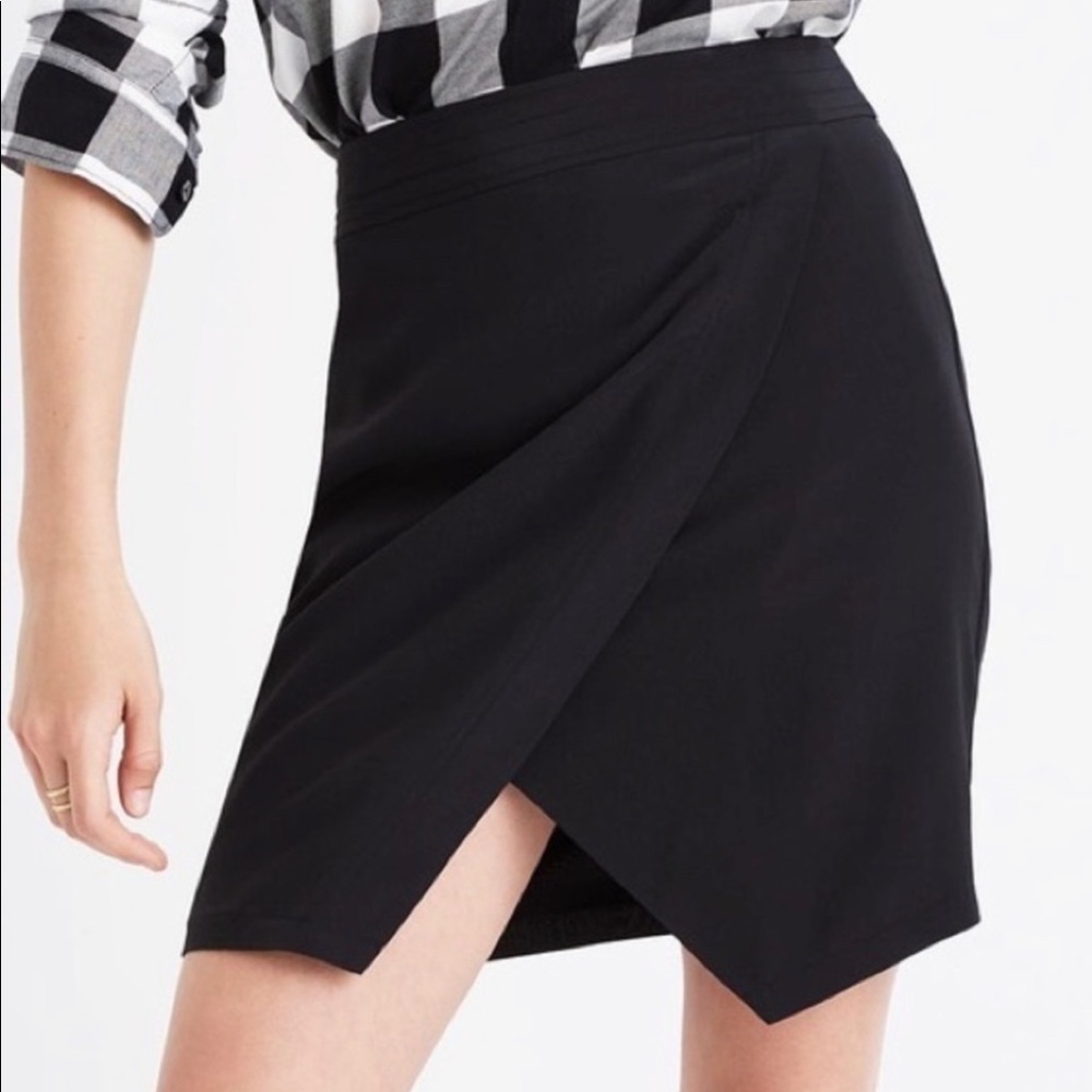 Madewell Black Silk Mini Skirt NWT